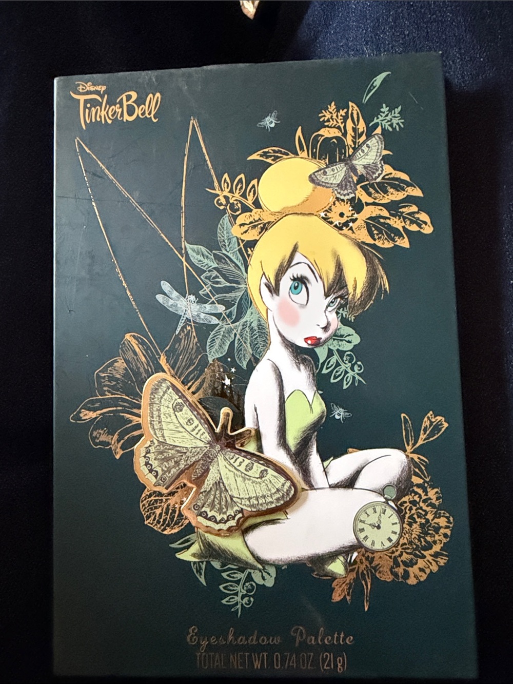 Disney Tinker Bell Eyeshadow Palette - Green & Gold Illustration
